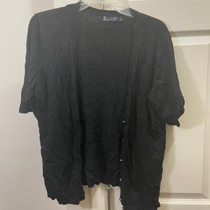 New York & Company cardigan sweater Black with silver buttons